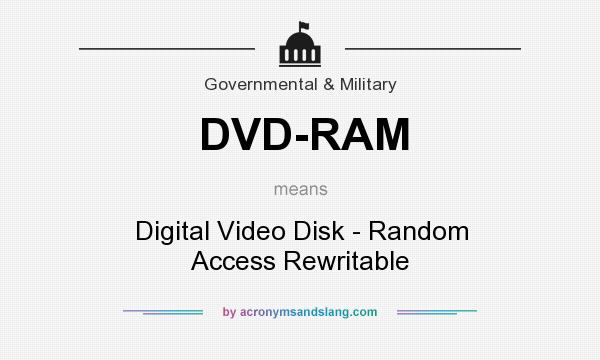 What does DVD-RAM mean? It stands for Digital Video Disk - Random Access Rewritable