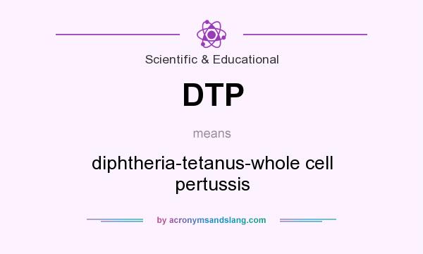 What does DTP mean? It stands for diphtheria-tetanus-whole cell pertussis
