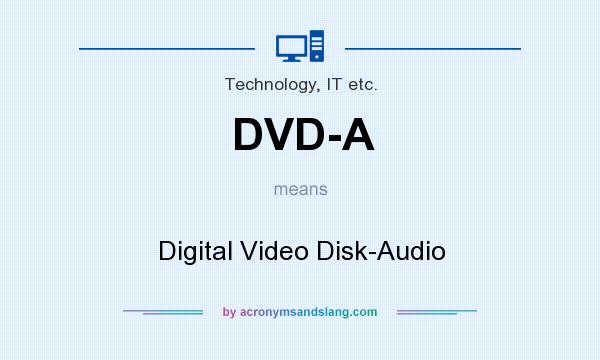 What does DVD-A mean? It stands for Digital Video Disk-Audio