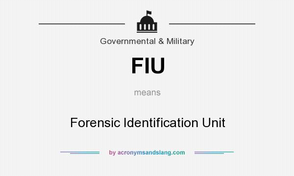 What does FIU mean? It stands for Forensic Identification Unit