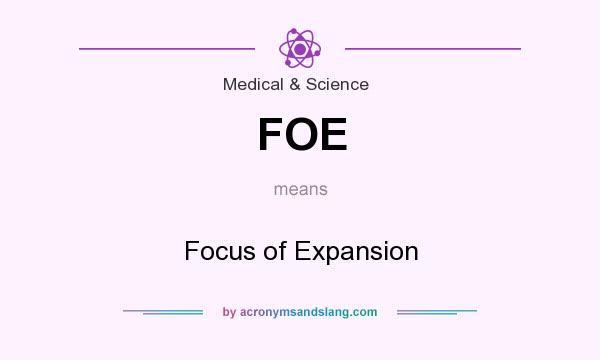 What does FOE mean? It stands for Focus of Expansion