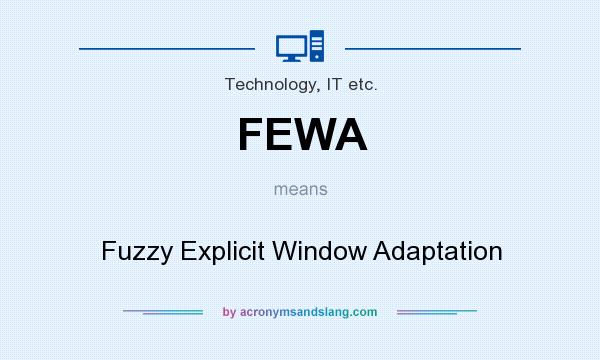 What does FEWA mean? It stands for Fuzzy Explicit Window Adaptation