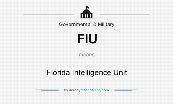 What does FIU mean? It stands for Florida Intelligence Unit
