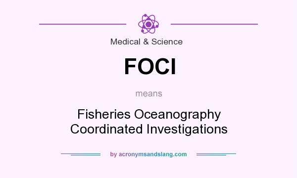 What does FOCI mean? It stands for Fisheries Oceanography Coordinated Investigations