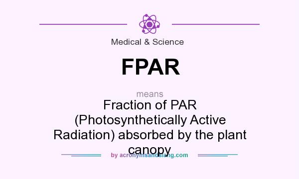 What does FPAR mean? It stands for Fraction of PAR (Photosynthetically Active Radiation) absorbed by the plant canopy