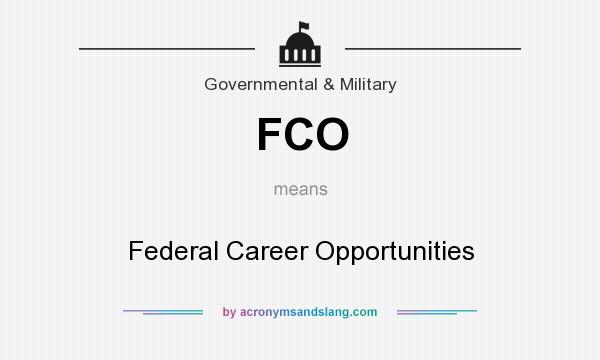 What does FCO mean? It stands for Federal Career Opportunities