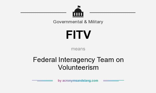 What does FITV mean? It stands for Federal Interagency Team on Volunteerism