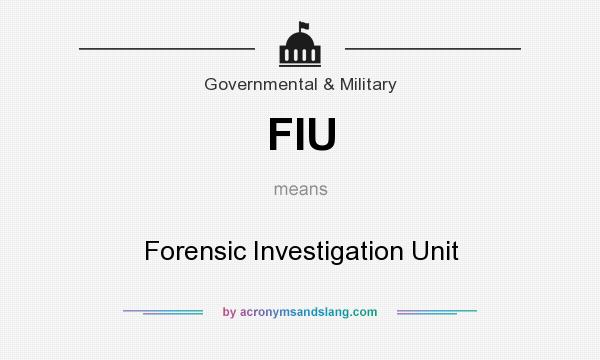 What does FIU mean? It stands for Forensic Investigation Unit