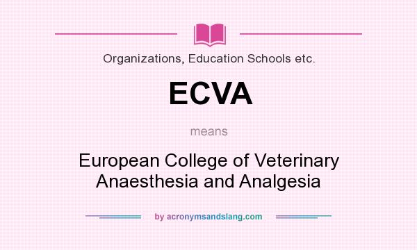What does ECVA mean? It stands for European College of Veterinary Anaesthesia and Analgesia