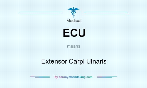 What does ECU mean? It stands for Extensor Carpi Ulnaris