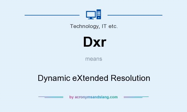 What does Dxr mean? It stands for Dynamic eXtended Resolution