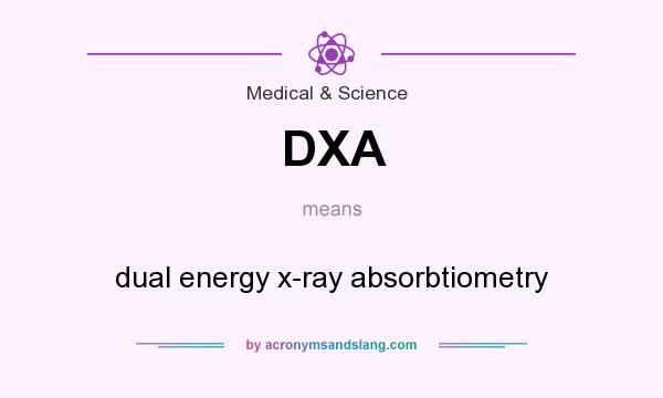 What does DXA mean? It stands for dual energy x-ray absorbtiometry