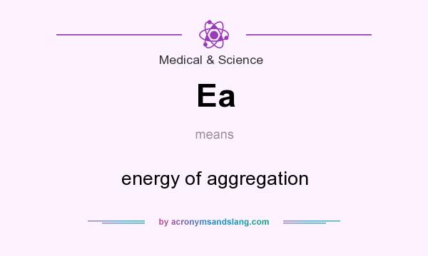 What does Ea mean? It stands for energy of aggregation