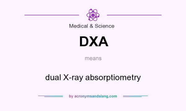 What does DXA mean? It stands for dual X-ray absorptiometry