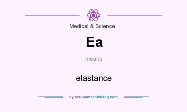 What does Ea mean? It stands for elastance