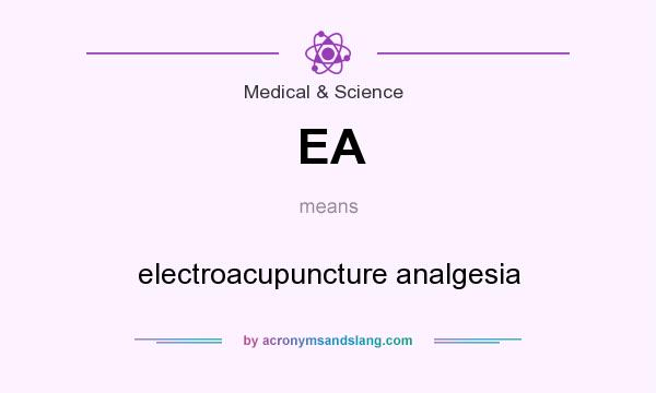 What does EA mean? It stands for electroacupuncture analgesia