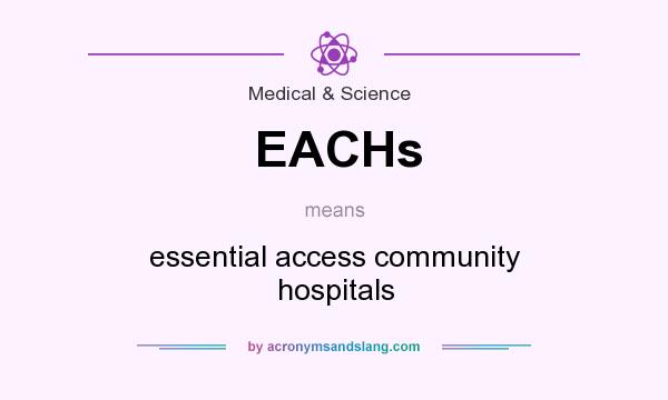 What does EACHs mean? It stands for essential access community hospitals