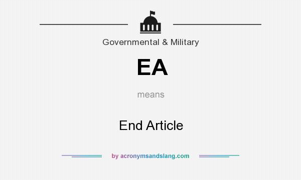 What does EA mean? It stands for End Article