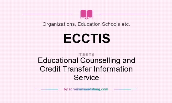 What does ECCTIS mean? It stands for Educational Counselling and Credit Transfer Information Service