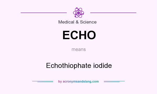 What does ECHO mean? It stands for Echothiophate iodide