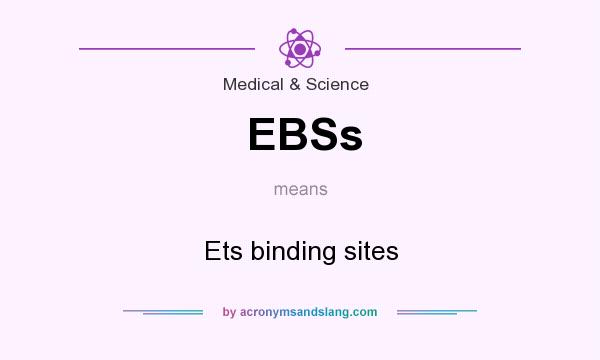 What does EBSs mean? It stands for Ets binding sites
