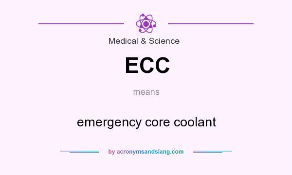What does ECC mean? It stands for emergency core coolant