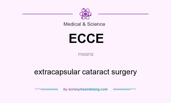 What does ECCE mean? It stands for extracapsular cataract surgery