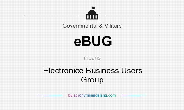 What does eBUG mean? It stands for Electronice Business Users Group