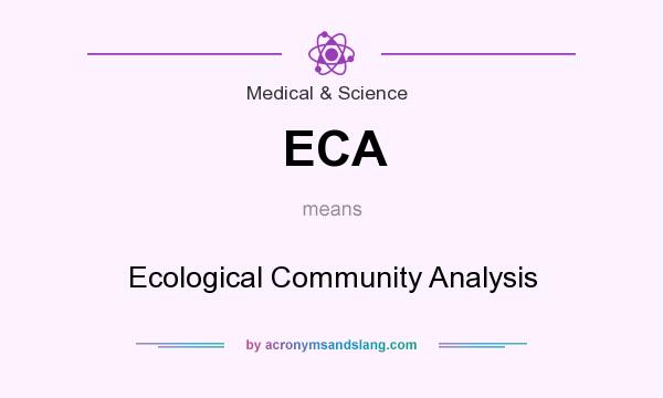 What does ECA mean? It stands for Ecological Community Analysis