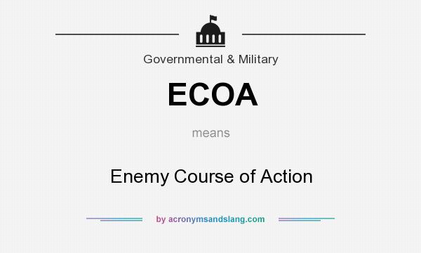 What does ECOA mean? It stands for Enemy Course of Action