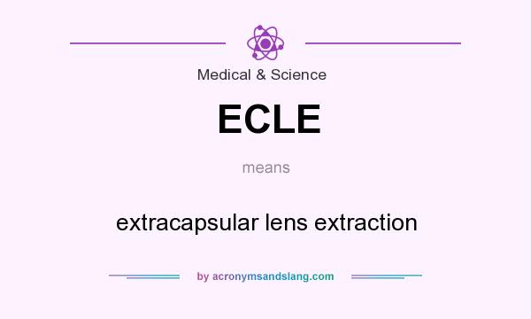 What does ECLE mean? It stands for extracapsular lens extraction