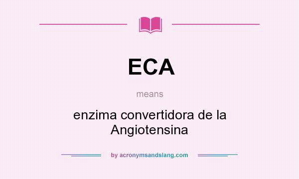 What does ECA mean? It stands for enzima convertidora de la Angiotensina