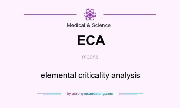 What does ECA mean? It stands for elemental criticality analysis