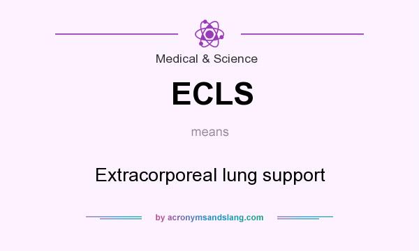 What does ECLS mean? It stands for Extracorporeal lung support