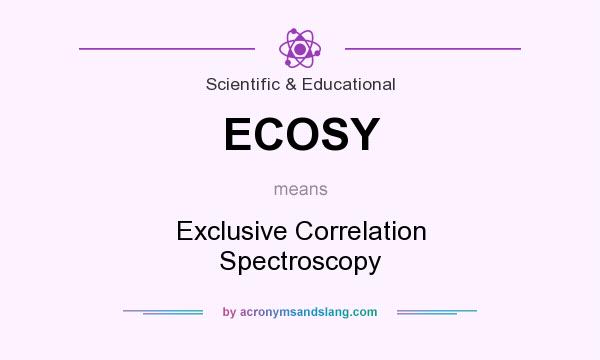 What does ECOSY mean? It stands for Exclusive Correlation Spectroscopy