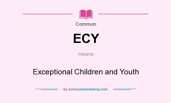 What does ECY mean? It stands for Exceptional Children and Youth