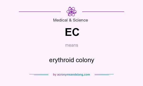 What does EC mean? It stands for erythroid colony