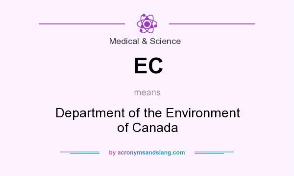 What does EC mean? It stands for Department of the Environment of Canada