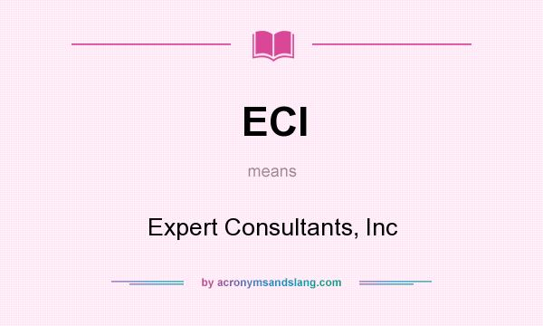What does ECI mean? It stands for Expert Consultants, Inc
