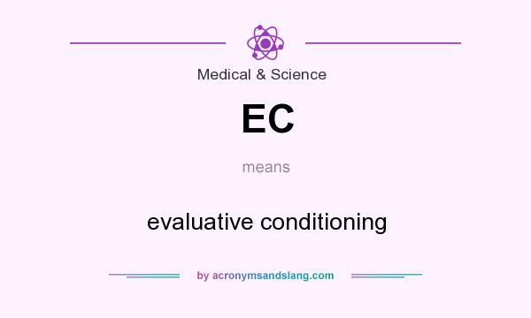 What does EC mean? It stands for evaluative conditioning