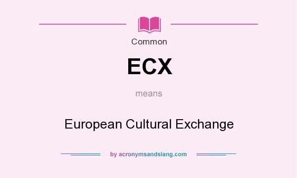 What does ECX mean? It stands for European Cultural Exchange