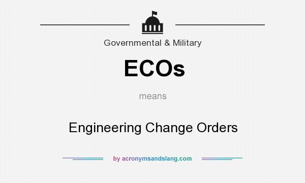 What does ECOs mean? It stands for Engineering Change Orders