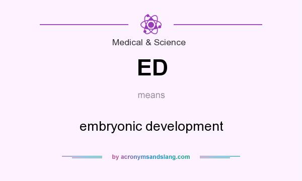 What does ED mean? It stands for embryonic development