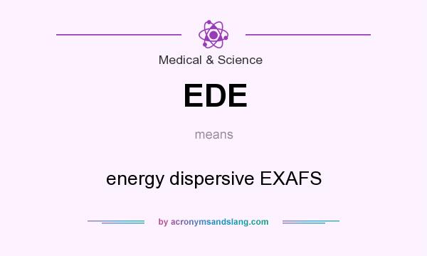 What does EDE mean? It stands for energy dispersive EXAFS