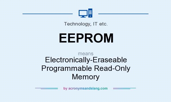 What does EEPROM mean? It stands for Electronically-Eraseable Programmable Read-Only Memory