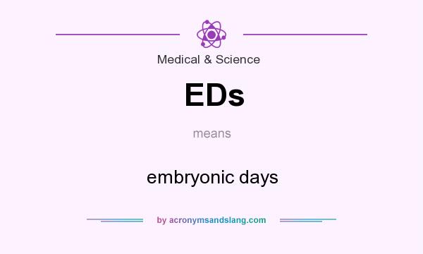 What does EDs mean? It stands for embryonic days