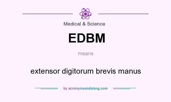 What does EDBM mean? It stands for extensor digitorum brevis manus
