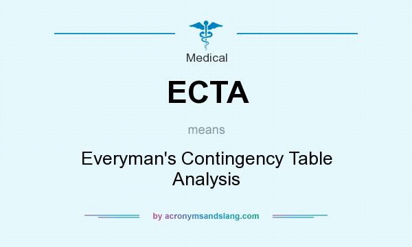 What does ECTA mean? It stands for Everyman`s Contingency Table Analysis