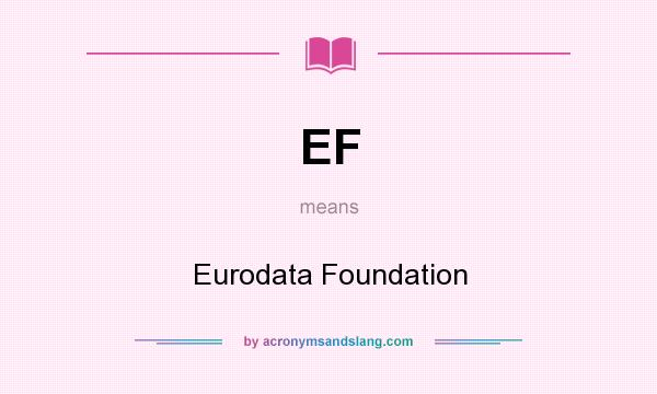 What does EF mean? It stands for Eurodata Foundation