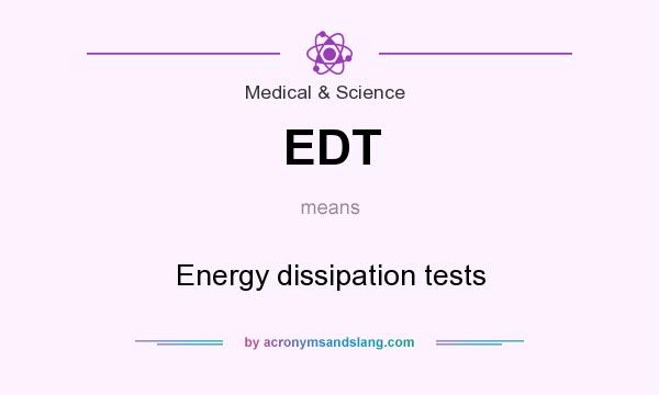 What does EDT mean? It stands for Energy dissipation tests